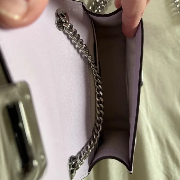 Kate Spade Phoebe Mini Flap Crossbody Bag Lilac Leather KK896 NEW - Picture 5 of 11